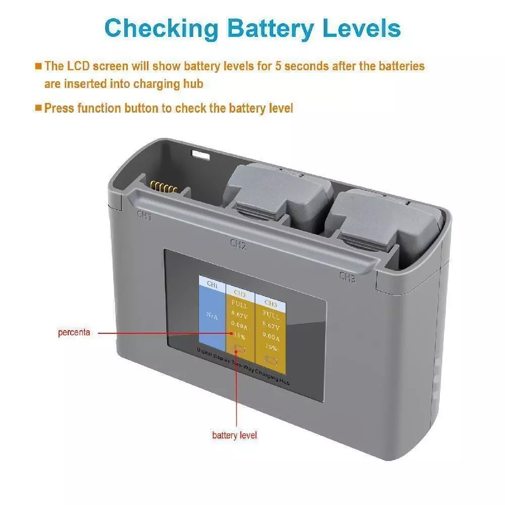 Digital Display Charging Hub F - đánh giá và giá Dji Drone Air 3