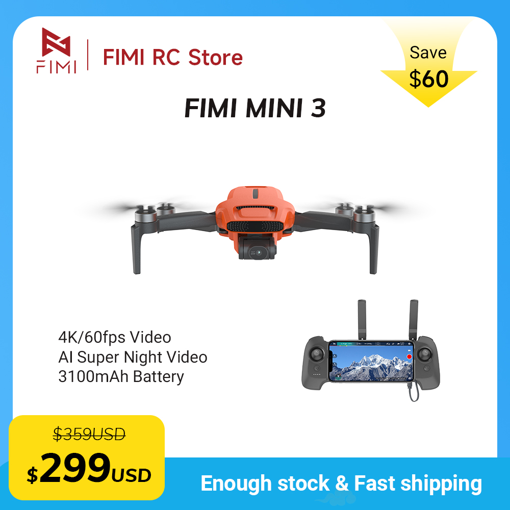 FIMI MINI 3 Camere Drone 4K 60 - đánh giá và giá Drone Gimbal Brushless
